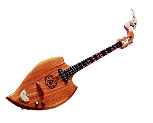 Tamegems Craft Isarn Acoustic Electric Traditional Thai Phin (Isan Lute), 3-String Handmade Wooden Musical Instrument for Authentic Folk Music Pin126