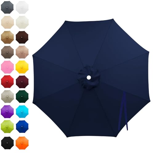 Ghygetrich -Toldo de Recambio, Toldo de Repuesto para Parasol Toldo Redondo para sombrilla Cubierta de Repuesto para Sombrilla Navy Blue