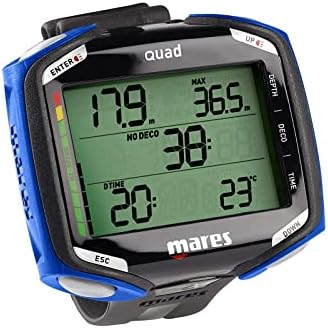 Mares Quad Scuba Dive Computer, Black Blue (414134-BKBL)