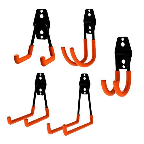 SUNWAN Garage Hooks Steel Heavy Duty Garage Storage Hooks for Organizing Power Tools, Utility Wall Mount Garage Hanger (Pack of 4)