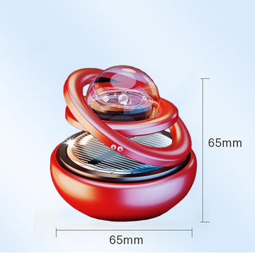Image of Car Diffuser Solar Energy, Crystal Ball Solar Rotating Aromatherapy for Car Interior, Family, Vehicle, Vacation (Gold)