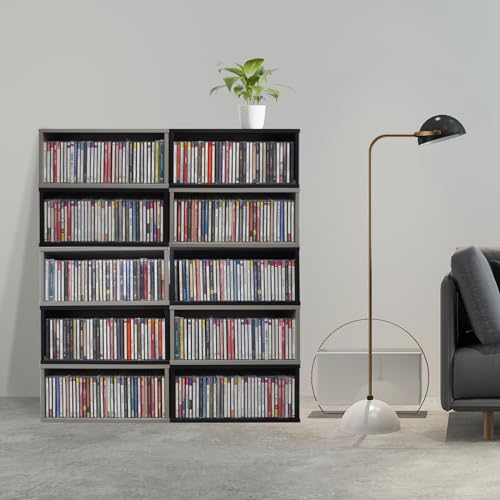 Étagère CD empilable sdroceRyaM noire pour rangement de 35 disques compacts - 8