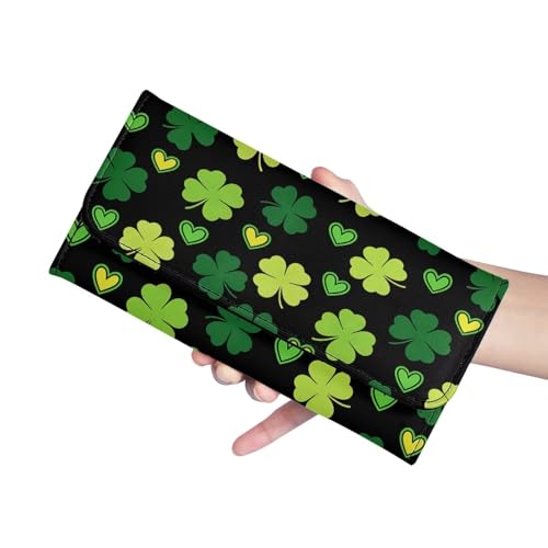 Image of AFPANQZ Four Leaf Womens Wallet, RFID Slim Wallets for Women, Thin Ladies Credit Card Holder Purse, Cute Leather Bifold Clutch