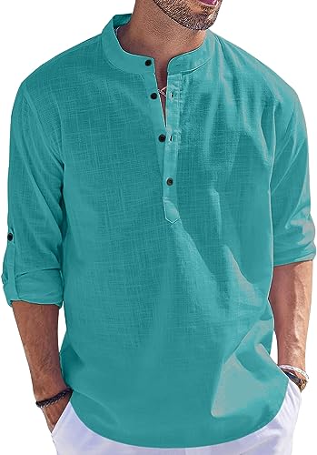 Image of Men's Regular Fit Cotton Blend Casual Kurta