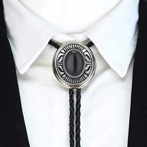 Image of Btilasif Bolo Tie- Tiger Eye Stone Bolo Tie Leather Necktie Western Jewelry Accessories for Women Men