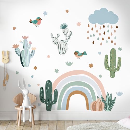 Vinilo decorativo arcoíris Boho para paredes infantiles miniatura 6