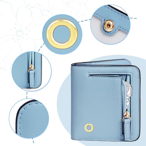 Image of COSHAYSOO Initial Teen Girl Women Wallets RFID Slim RFID, Graduation Birthday Gifts for 10 11 12 13 14 15 16 17 18 19 21 Year Old College Girls, Blue Letter O