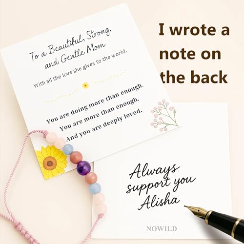 Encouragement Gift for New Moms: Emotional Support Bracelet with Uplifting Crystals & Humorous Message for First Time Mothers Postpartum Care & Understanding4