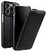 Produktbild StilGut UltraSlim kompatibel mit iPhone 13 Pro (6.1) Hülle - iPhone 13 Pro Flip Case aus Leder, Klapphülle, Handyhülle, Lederhülle - Schwarz Nappa