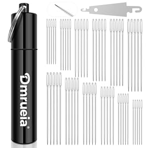 Dmrueia 60 Pcs Large Eye Embroidery Needles, 6 Sizes Hand Sewing Needles, Quilting Needles with Aluminum Tube, Sharp Needles for Art Crafts.