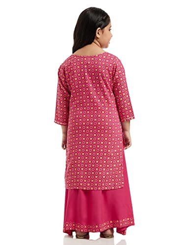 Image of Amazon Brand - Jam & Honey Girl's Rayon Salwar Suit (J&H-GE-T-SKD-10 Pink 3-4 Years)
