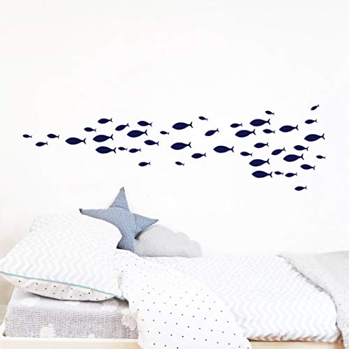 Set de 77 vinilos adhesivos peces azul