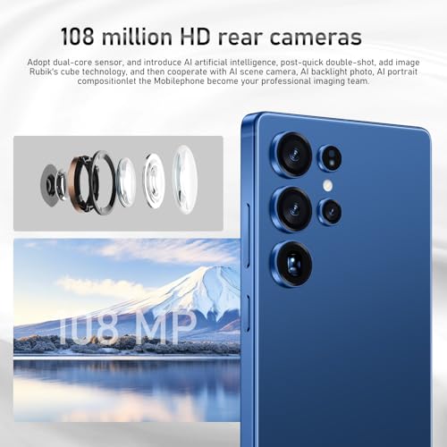 yoresaw I25 Ultra Unlocked Smartphone,16+512GB Unlocked Phone,6.9" HD+ Display,Built in Pen,Snapdragon 8 Gen3 7000mAh Dual Speakers 5G/Face ID/Fingerprint Lock/Dual SIM/GPS (Blue) - Image 3