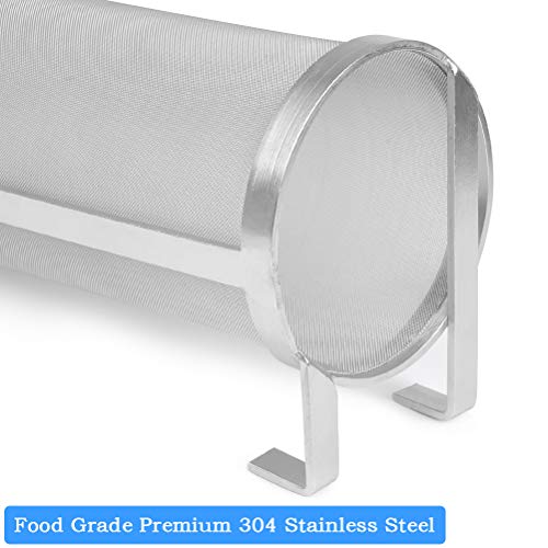 OFNMY 10 x 4 inches Hop Spider 300 Micron Stainless Steel Hop Filter Strainer for Home Beer Brewing Kettle