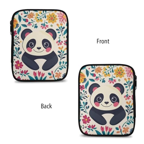 Image of Cute Panda Crochet Hook Case Crochet Hook Holder Portable Storage Bag with Web Pockets Suitable for Needles /Knitting Accessories