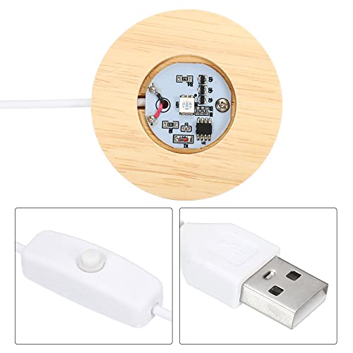 PATIKIL Wooden LED Light Base Stand - Image 3