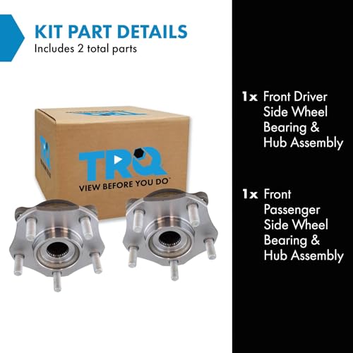 Image of TRQ Front Left and Right Wheel Bearing and Hub Assembly Set 2 Piece Compatible with 2014-2023 Nissan Rogue 2017-2022 Rogue Sport