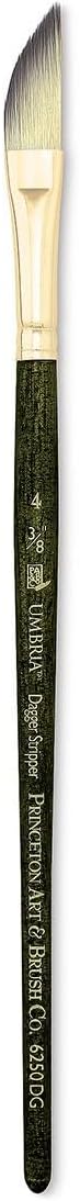 Princeton Umbria Short Handle Synthetic Paint Brush for Watercolor, Acrylic and Oil, Series 6250, Dagger Striper, 6