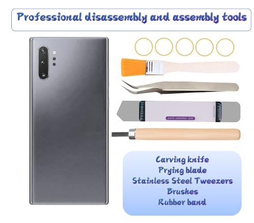 Image of Galaxy Note 10 Plus Rear Back Cover Replacement with Pre-Installed Camera Lens+Tools+Pre-Adhesive for Samsung Galaxy Note 10 Plus SM-N975 All Carriers (Black)