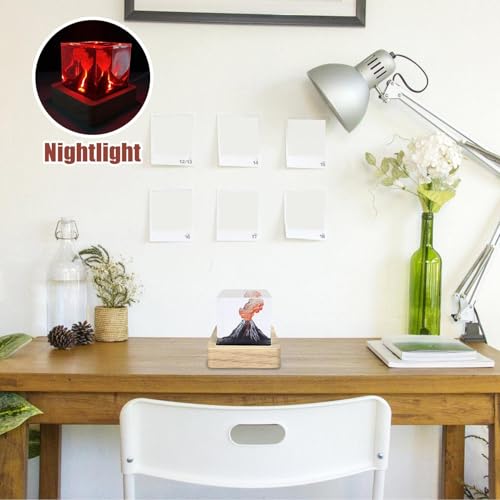 Lampe volcan LED rouge avec simulation d'éruption et colonne d'eau - 3
