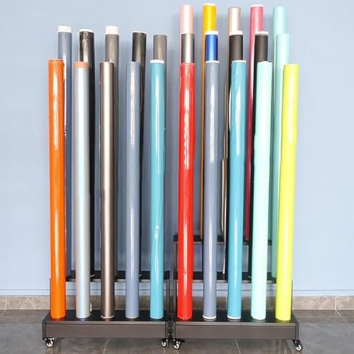 Carrito organizador de rollos de vinilo y telas ideal para optimizar tu estudio de diseño 3