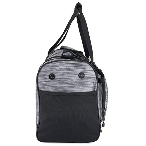 40 Liter Duffle Bag - 22 Inch Duffle Bag Extra Large Wide Open Multi Pocket Duffle Bags for Men and Women with Shoes Compartment (Heather Grey)