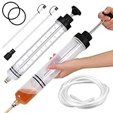 Generisch Ölabsaugpumpe 500ml,Flüssigkeitsabsauger und Füllpumpe,Hand Ölpumpe mit Schlauch & Messskala,Ölwechselspritze für Bremsflüssigkeit,Getriebeöle,Kühlmittel