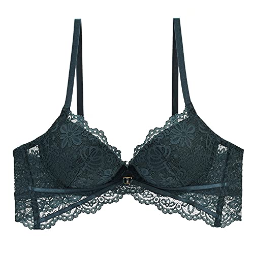 Soutien-gorge classique à armatures WENJUN en dentelle fine verte 85D