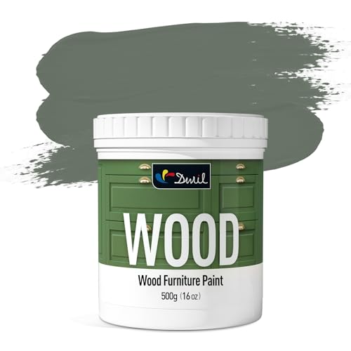 DWIL Matte Finish Furniture Paint - 16 Oz Wood Paint for Cabinets, Doors, Tables, and Dressers Refinishing - Water-Based, Non-Toxic & Odorless, Easy to Apply(Cardamom Green)-Without Tools