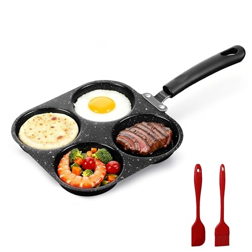 Puraville Egg Frying Pan 4Cup Nonstick Granite Omelette Skillet Pancake Pan
