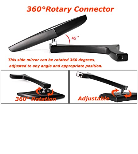 Spauto Blade Motorcycle Rear View Mirrors For Harley Street Bike Scooter Chopper Cruiser Sportster Dyna Softail Dirt Bike(Black, 8Mm/10Mm Adapters) #TOP3