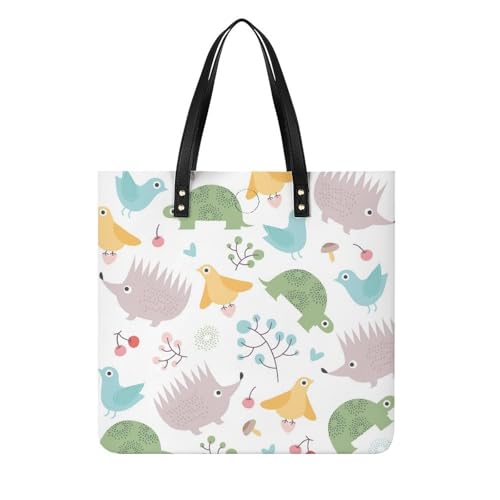 Sac cabas hérisson tortue femmes pour remplacer vos emballages plastiques avec style 39x39cm