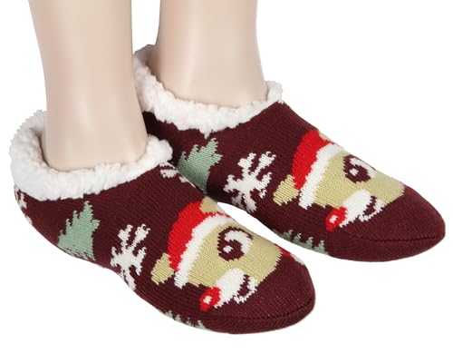 Bioworld Rudolph The Red-Nosed Reindeer Christmas Holiday Slipper Socks Fleece Lined