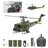 rcxperts YU Xiang F07 1/34 Scale UH-1 Huey RC Helicopter for Adults, 2.4G 6CH Brushless Direct-Drive 6G Flybarless Direct-Drive RTF Helicopter with Optical Flow Positioning, 3 Batteries