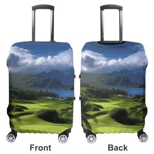 Carry on Luggage Cover Scenic Hawaii Golf Tropical Suitcase Covers for Luggages Tsa Approved Travel Luggage Sleeve Protector Elastic Suitcase Protector Anti-Scratch Washable Fits 19-30 Inch Case -L3