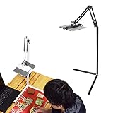 THANKO カードゲームの対戦に! スマホ・タブレット用超強力アームスタンド CSTHAPSB ブラック 最大12.9インチ取付可能