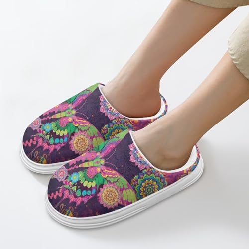 Christmas Indoor House Slippers,Fuzzy Flat Slides for Spa,Unisex-Adult Memory Foam House Slippers3