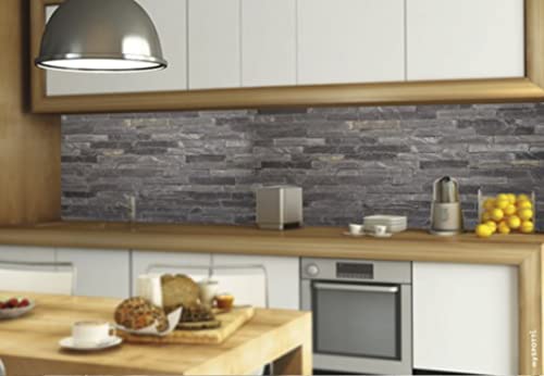 Küchenrückwand Klebefolie mySPOTTI splash Black Bricks 220x60 cm Cover