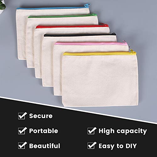 20 Stks DIY Canvas Etui, Canvas Make-up Tas, Sublimatie Blanks, Canvas Potlood Etui, Katoenen Tassen, DIY Ambachtelijke… - Afbeelding 6