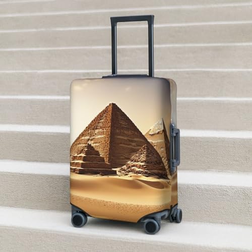 Housse de valise élastique noire L Motif Pyramide - 7