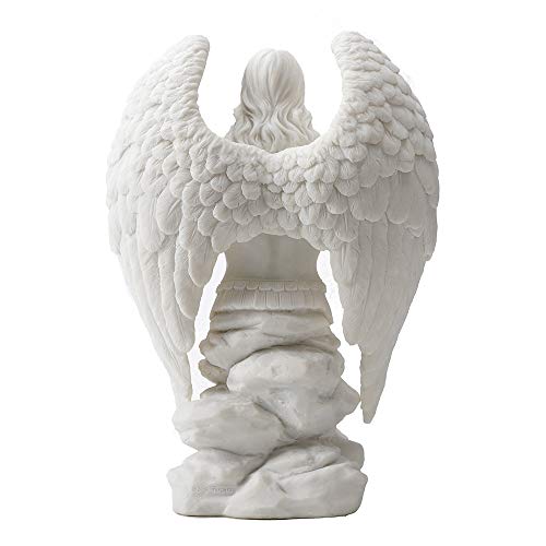 Estatua Ángel San Miguel Blanco Mármol Resina 9.1 pulg miniatura 4