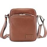 Este bolso bandolera para hombre de la marca Picard es de color marrón claro y de piel de vacuno resistente