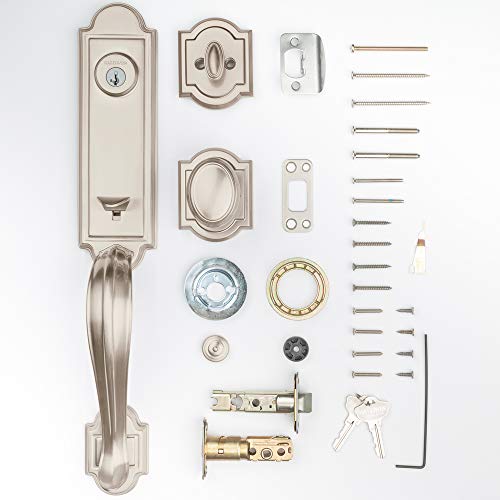Baldwin Avendale, Front Entry Handleset With Interior Knob, Featuring Smartkey Deadbolt Re-Key Technology And Microban Protection, In Satin Nickel #TOP5