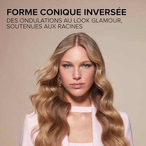 Fer à friser forme conique Bellissima Glam Waves avec 5 températures