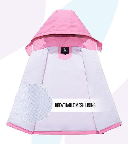 Image of SaphiRose Kids Waterproof Rain Jacket Mesh Lined with Removable Hood | Lightweight rain coat, windproof, breathable, school, camping, travel, outdoor play, boys and girls