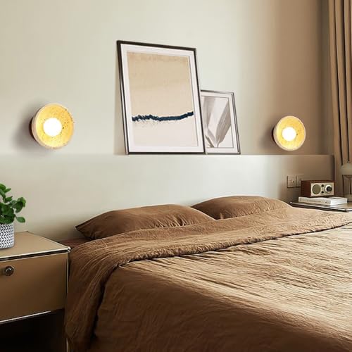 Lámpara de pared rústica de travertino amarillo con casquillo G9 y pantalla esférica 3