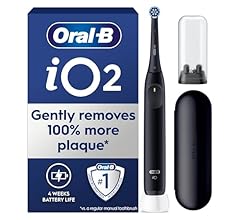 Oral-B iO2 Electric Toothbrush, 1 Gentle Care Toothbrush Head, 1 Travel Case, 1 Travel Refill Holder, Oral B Toothbrush Adu…