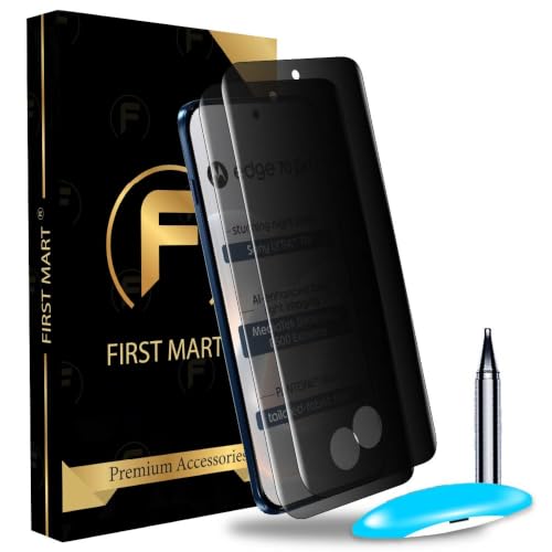 Image of FIRST MART Anti-Spy UV Tempered Glass for Motorola Edge 70 Pro | 9H Curved Display Screen Guard, Fingerprint Compatible | Pack of 2