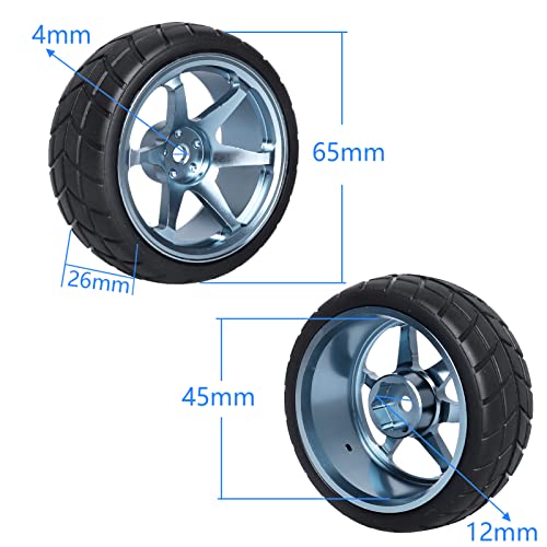 Frihobby Pre Glued 1/10 Scale 12Mm Hex Aluminum Wheels And Tires 1.02" (26Mm) Fit Rc Touring Car Drift For Traxxas Tamiya Hpi Redcat Lightning Epx Kyosho 1/18 Latrax Teton Sst #TOP1