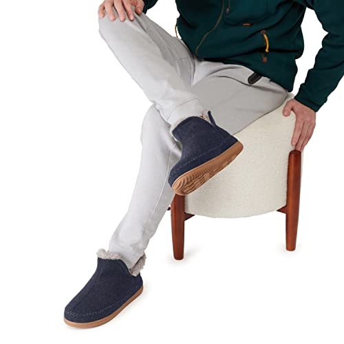Image of Dearfoams Men's Memory Foam Indoor House Slippers Brixen Ankle Boot House Shoes - Gifts for Men